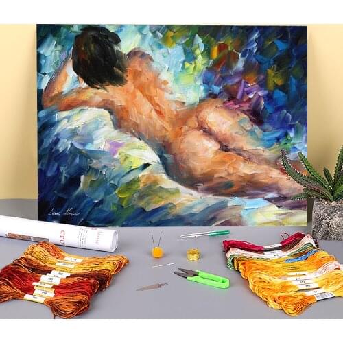 Oil Painting Style Resting Pre-Printed 11CT Cross-Stitch Complete Kit DIY Embroidery DMC Threads Handiwork Sewing Jewelry