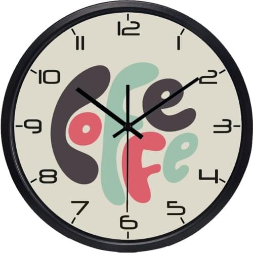 Coffee Shop Wall Clock Simple Art Letters