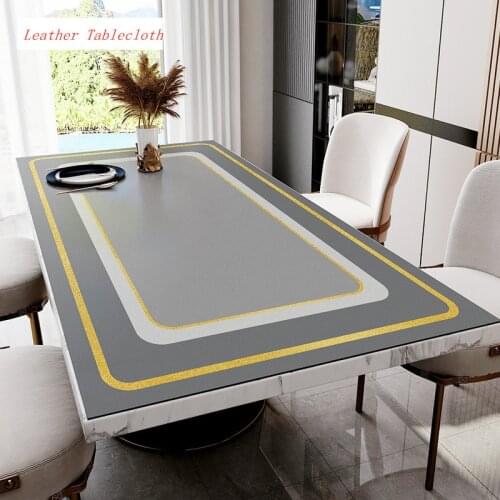 Leather tablecloth Oilproof waterproof rectangular table mat custom made table cloth wood table protector cover Placemat