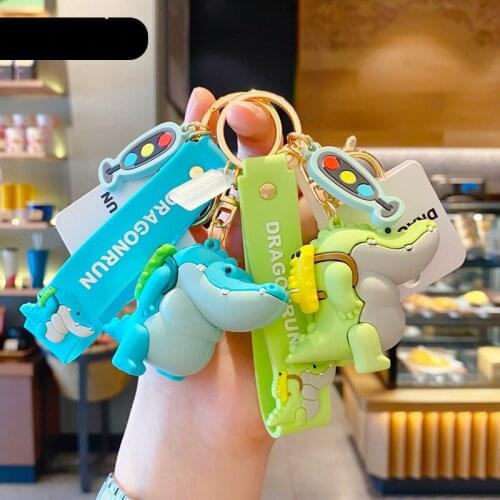 Creative Cartoon Fat Crocodile Doll Keychain Acrylic Animal Crocodile Pendant Couple Car Keychain Bag Pendant Keyirng Gifts