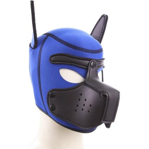 5 Styles New Fashion Puppy Cosplay Latex Rubber Padded Dog Mask with Ears for Role Play