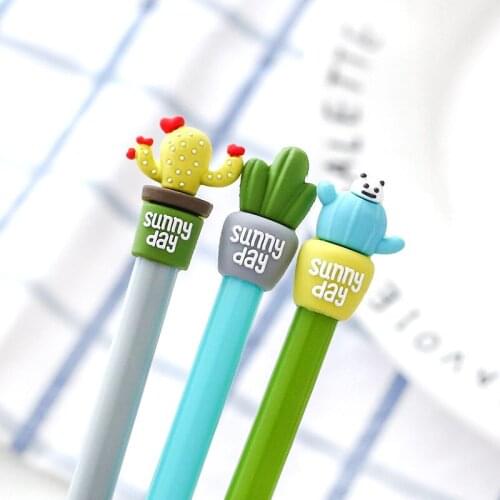0.5mm Cute Kawaii Yellow doll head Gel Pen Signature Pens Escolar Papelaria For Office School Writing Supplies Stationery Gift