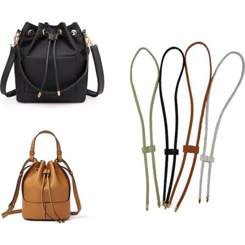 New Detachable PU Leather Replacement Bag Strap 85.5cm Bucket Bags Drawstring Bunches Backpack Beam Pocket Accessories Handle