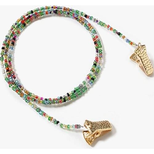 New Colorful Beaded Glasses Strap Anti-lost Sunglasses Chain Face Mask Lanyard Neck Rope Clip