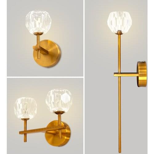 Luxury Crystal Wall Lamp Gold Wall Sconce Light Fixtures Living Room Decoration Led Mirror Lights Bathroom Bedroom Home Decor