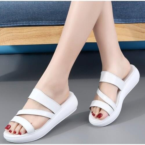 Summer Cool Women Casual Shoes Heightening Insole for 5Cm Ladies' Slippers Peep-Toe Comfort Soft Insoles Slipper For Women