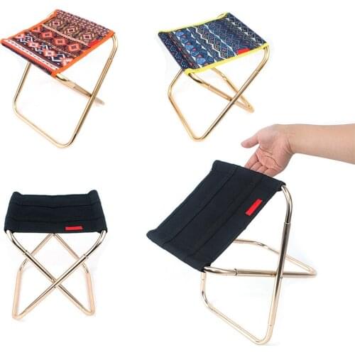 Printed Oxford Mini Folding Chair Portable Lightweight Seat Bench With Storage Bag Outdoor Camping Fishing Picnic Tools