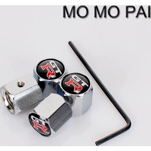 Theftproof Stainless Steel 4PCS Car Wheel Tire Valves Stem Air GTR fit for Ford BMW AUDI NISSAN VW