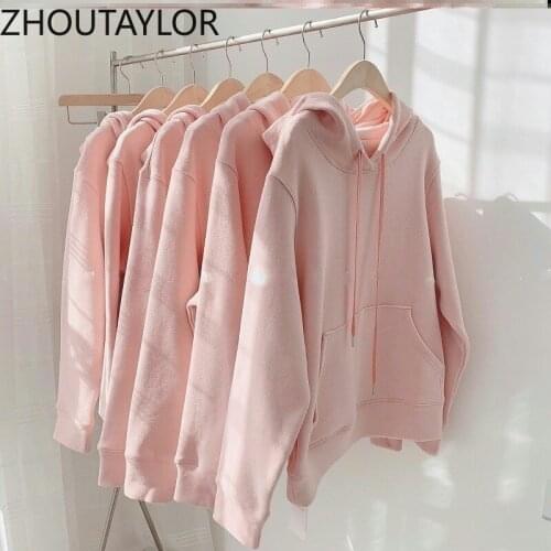 ZHOUTAYLOR Hoodies Women Office Lady Fashion Pullovers Femme Full Sleeve O-Neck Loose Autumn New Sweatshirt Female S0711