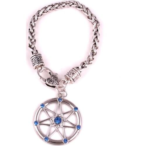 Vintage Pentacle Pentacle Pendant Bracelet, Pagan Wiccan jewelry