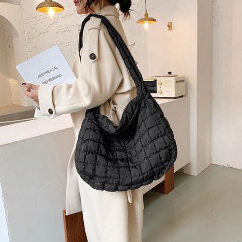 Youda New Autumn Winter Big Shoulder Bag Space Cotton Handbag Woman Casual Tote Down Diagonal Bags Trend Ladies Shopping Pack