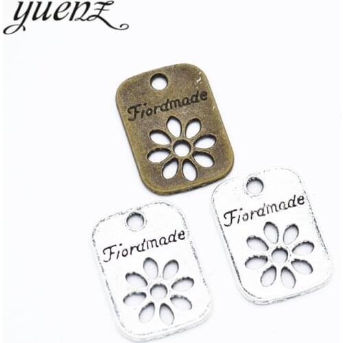 YuenZ 15pcs 2 colour Antique silver color Jewelry DIY flower Charms Pendant Necklace, earring Bracelet 19*13mm Q1131