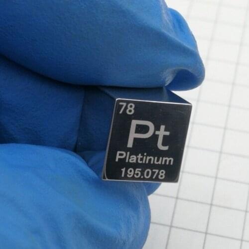 MIRROR POLISHED Platinum Metal 10mm Density Cube 99.95% Pure for Element Collection