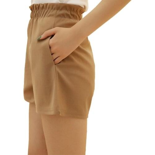 Womens summer shorts 2019 wide-leg pants wearing slim pants High waist loose short pants panties paper bag pants plus-size