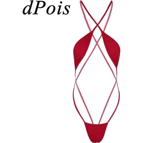 Womens Swimming Suit Minimal Mini Micro Bikini Swimwear Swimsuit Sling One-Piece Strappy Sexy Lingerie Ladies Thong Bodysuit