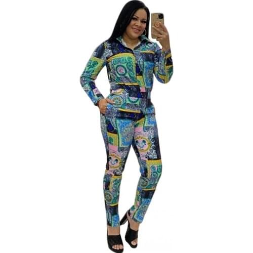 Autumn Flowers Print Casual Bandage Sexy Pants Sets 2021 Women Set Full Sleeve 2 Piece Sets Night Club Young Lady Sport Sets