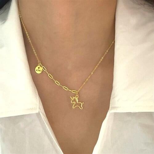 925 Sterling Silver Luck Pony Pendant Necklace For Women Original Design Fashion Female Fine Jewelry
