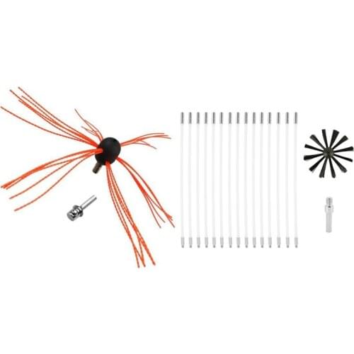 1 Set Chimney Power Sweeping Brush Cleaning Rotary & 1 Set Industrial Chimney Boiler Brush Dryer Cleaning Tool