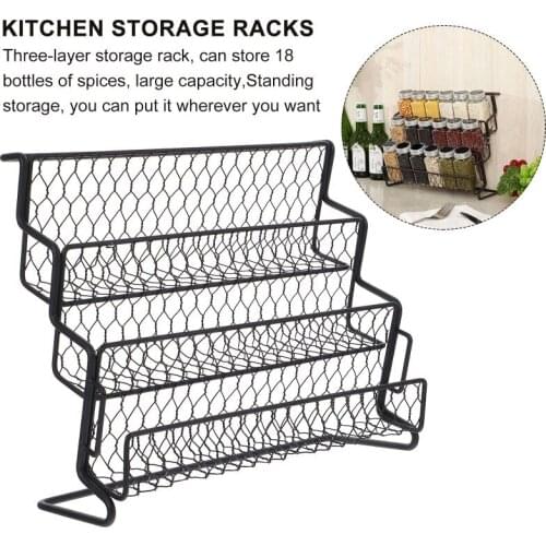 1Pc Desktop Storage Rack Spice Racks Stepped Structure Stand Storage Basket