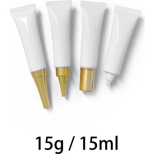 15ml Empty Squeeze Bottle White Plastic Cosmetic Eye Cream Container Makeup Essence Foundation Packaging Soft Tube 10pcs