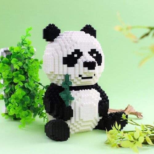 Giant Panda 3D Model Diamond Building Blocks Large Animal DIY Puzzle Building Blocks Manually Assembled Toys Childrens Gifts