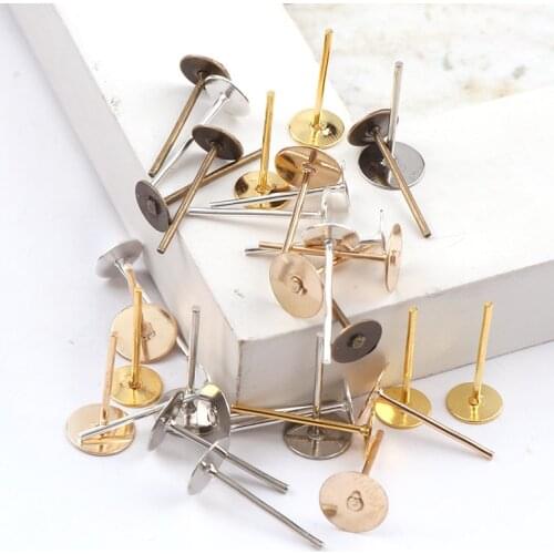 4mmMetal Flat Earrings Pin Earnuts Ear Pad Plugging Back Stopper Setting DIY Earring back Earstud Findings