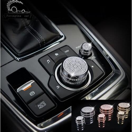 Upgrade Car Multimedia Control Knob Volume Adjustment Button Covers Car-styling For Mazda Axela CX-4 CX-5 ATENZA Accessories