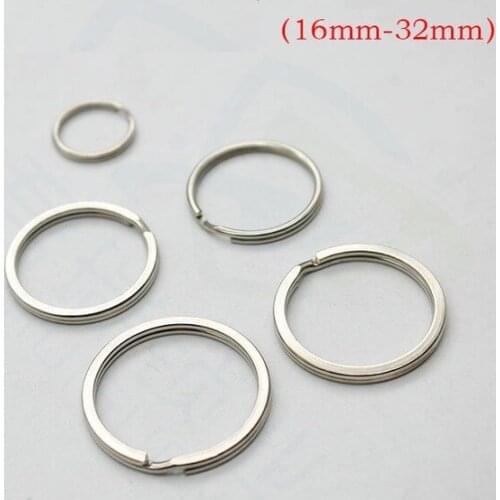 KeyRing Kay Chain Round Split Key Rings Keychain 16MM-32MM Nickel Compass key ring keychain connector llaveros hombre chaveiro