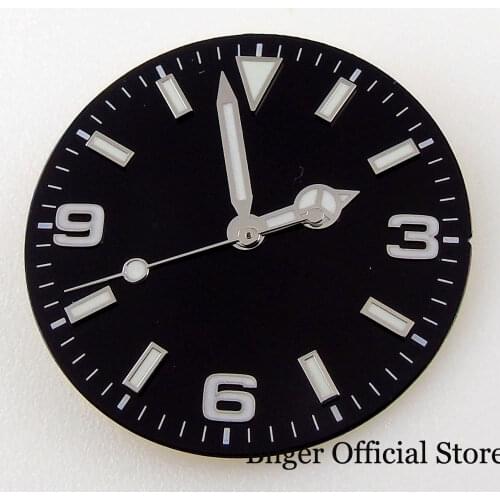 Black Nologo 29mm Automatic Men Watch Dial fit NH35A miyota 8215 821A mingzhu 2813 Luminous Hand Set