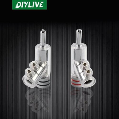 DIYLIVE SOST rhodium-plated speakers gun type plug self-locking audio amplifier speaker wire banana connector