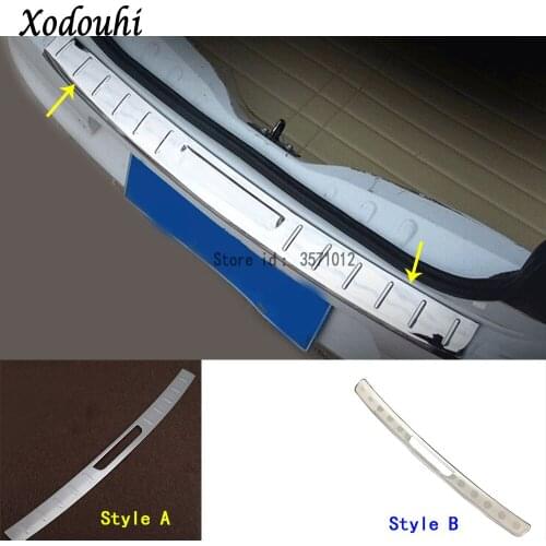For Peugeot 301 2014 2015 2016 2017 car external hoods Rear Bumper trim Stainless Steel Scuff Sill trunk plate panel pedal 1pcs