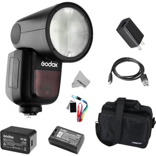 Godox V1/Flashpoint Zoom Li-on X R2 2.4G TTL On-Camera Round Flash Speedlight for Canon Nikon Sony Profoto A1 alternative