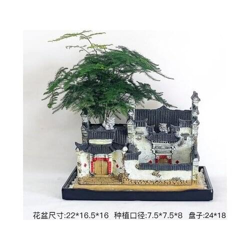 Chinese Zen Decoration Creative Decoration New Chinese Retro Living Room Flower Arrangement Small Vase Antique Floral Coffee Tab