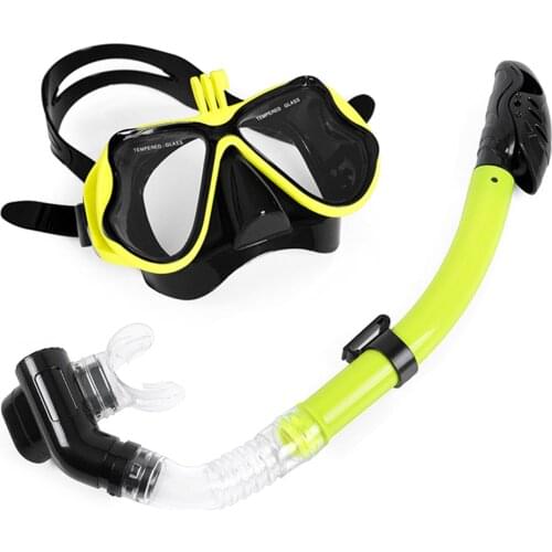 Scuba Diving Snorkel Mask Set Snorkeling Gear Foldable Snorkel Goggles Anti Fog Tempered Glass Snorkel Goggles Swimming Diving