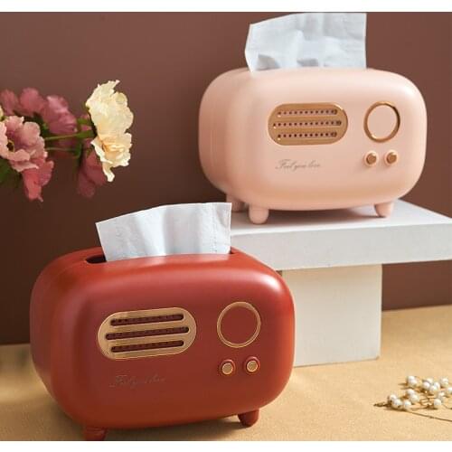 Creative Tissue Box Retro Radio Model Modern Home Decoration Living Room Deskt Decor Bathroom Accessories Toilet Paper Holder