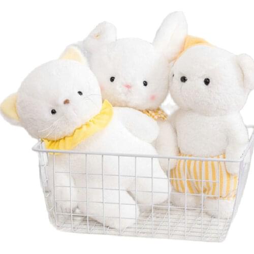 Cream Teddy Bear Cuddly Plushie Stuffed Hat Underwear Good Morning Snow White Bear Super Soft Baby Appease Healing Toy for Kids
