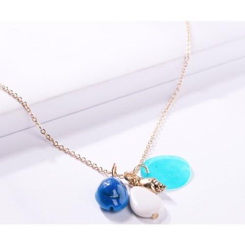 LEADERBEADS2019 Za Statement Resin Shell Pendant Necklace Womens Simple Summer Beach Conch Necklace Wedding Party Gifts Jewelry