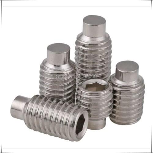 M5 DIN915 Stainless Steel 304 A2 Hexagon Socket Set Screws With Dog Point 300pcs/lot