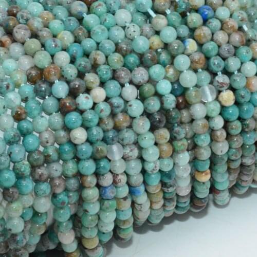 Natural Chrysocolla With Cuprite Loose Round Beads 4mm-4.2mm
