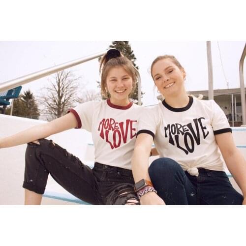 More Love t Shirt women fashion cotton casual young hipster red ringer street style trend hipster gift tees grunge tumblr-M500