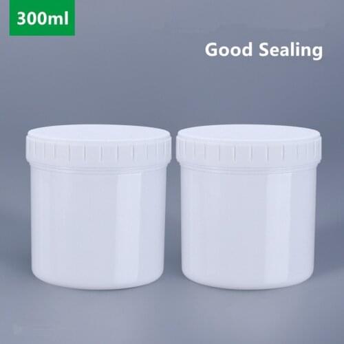 Empty 300ml Round Plastic Jar with Inner Cover PP Material Food Grade Storage Container Leakproof Liquid Cream Bottle 10PCS