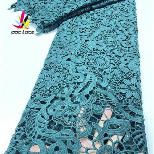 Cord Tissue lace Fabric Emerald Green Color 2021 African Mesh Wedding Good Price for Dress XZNI4470