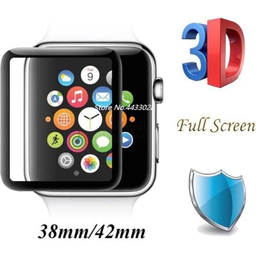 Watch 38 40 42 44 mm 3D Full Glue glass For Apple Watch 1 2 3 4 Tempered Glass Carbon Fiber Soft Edge For i watch Series 1 2 3 4