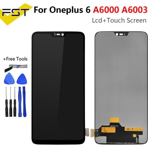 6.28" TFT Tested For OnePlus 6 One Plus 6 LCD Display Screen+Touch Sensor Panel Digitizer for A6000 A6003 lcd Frame Replacement