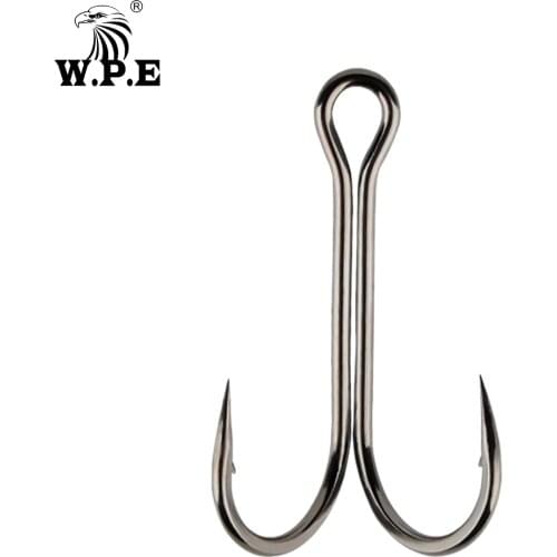 W.P.E 10-20pcs/pack Double Fishing Hooks 4#-3/0# High-carbon Steel Duple Hook Barbed Jig Bass Carp Fishing Fly Fishing Tackle