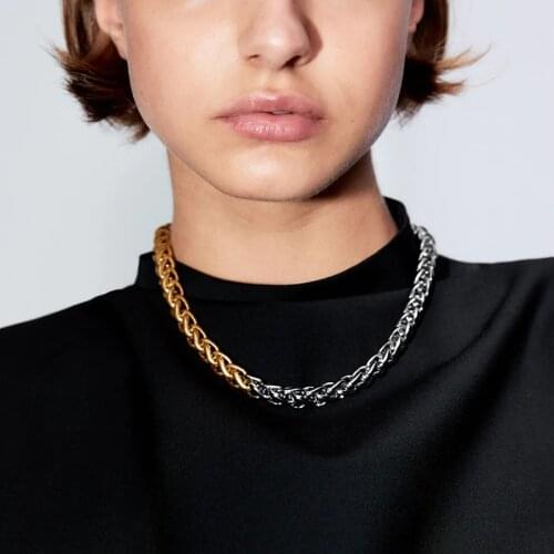 ZA Trendy Hyperbole Gold Choker Chain Necklace Women Vintage Statement Hip Hop Gothic Necklace Fashion Jewelry