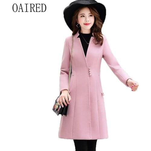 Winter Women Woolen Parka New 2021 Female Outerwear Long Slim Autumn And Winter Woolen Coat Women Clothing Black OAIRED