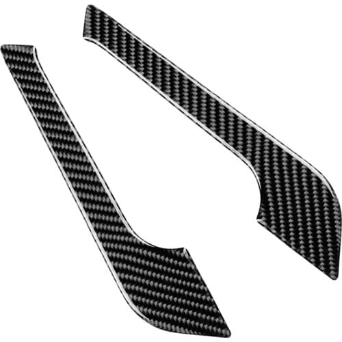 1 Pair Car Black Cup Holder Panel Side Covers Trims Stickers Carbon Fiber Fit For Dodge Charger 2011 2012 2013 2014