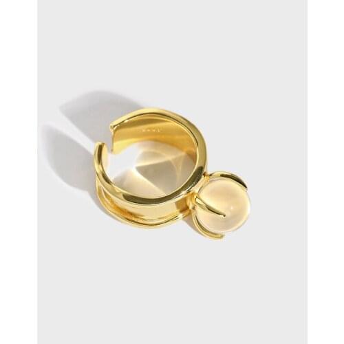 1pc INS 100% real. Authentic 925 Sterling silver Transparent Round Clear Crystal Ball Ring Jewelry C-JF368