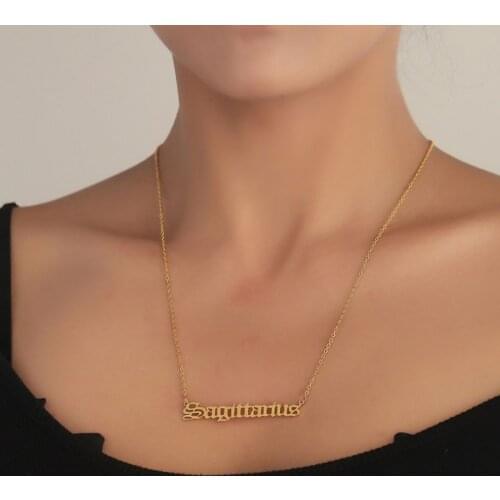 12 Zodiac Letter Constellations Jewelry For Women Men Virgo Libra Scorpio Sagittarius Capricorn Aquarius Birthday Gift